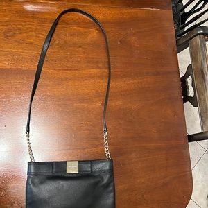 Kate Spade Black Leather Chain Strap Bow Detail Crossbody Shoulder Bag Purse